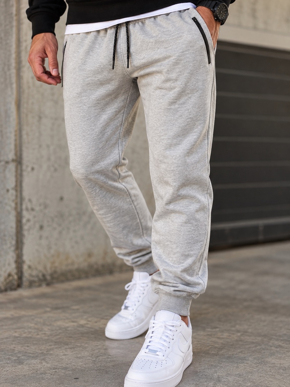 Southpole Men’s Large Gray Jogger Sweatpants Zip Pockets Streetwear Athleisure